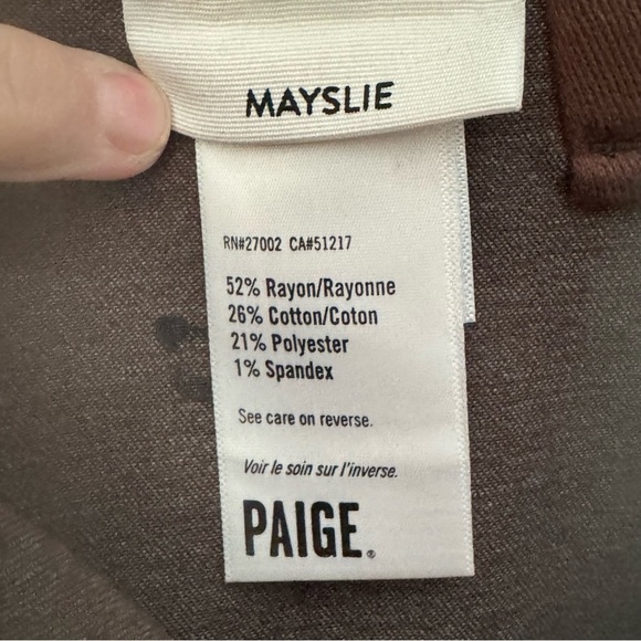 NWT PAIGE Mayslie Coated Waxed Joggers Pants Chocolate Brown Chicory Size 25 - Picture 3 of 16